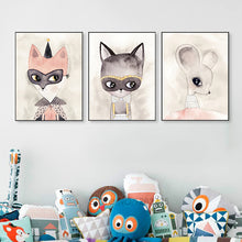 Load image into Gallery viewer, Cartoon Small Mouse Nursery Wall Art Canvas Painting Posters And Prints Wall Pictures For Living Room Nordic Poster Unframed
