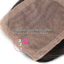 Load image into Gallery viewer, Luvin Peruvian Silk Base Closure Straight 4&quot;x3.5&quot; 100% Remy Human Hair Middle Part Bleached Knot With Baby Hair  Free Part

