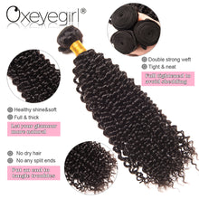 Load image into Gallery viewer, Oxeyegirl Afro Kinky Curly Hair Bundles 100% Human Hair Bundles Malaysian Curly Hair Weave Natural Color NonRemy Hair Extensions
