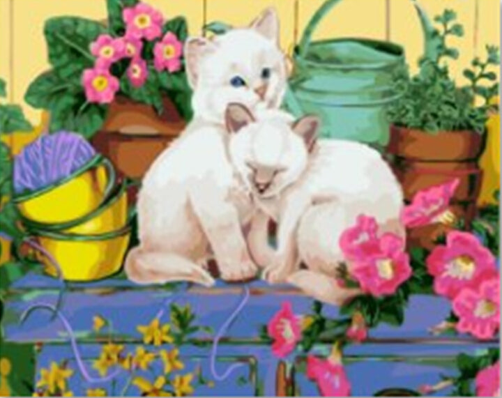 DRAWJOY Framed DIY Painting By Numbers Lovely Cats Painting & Calligraphy Home Decor For Living Room GX5542 40*50cm
