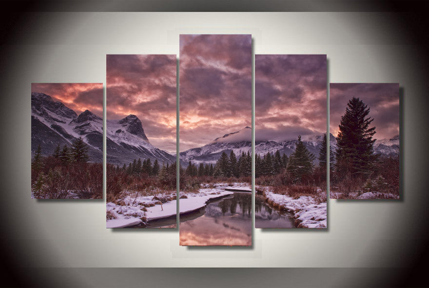 HD Printed Snowy sunset sky Painting on canvas room decoration print poster picture canvas Free shipping/mml-2251