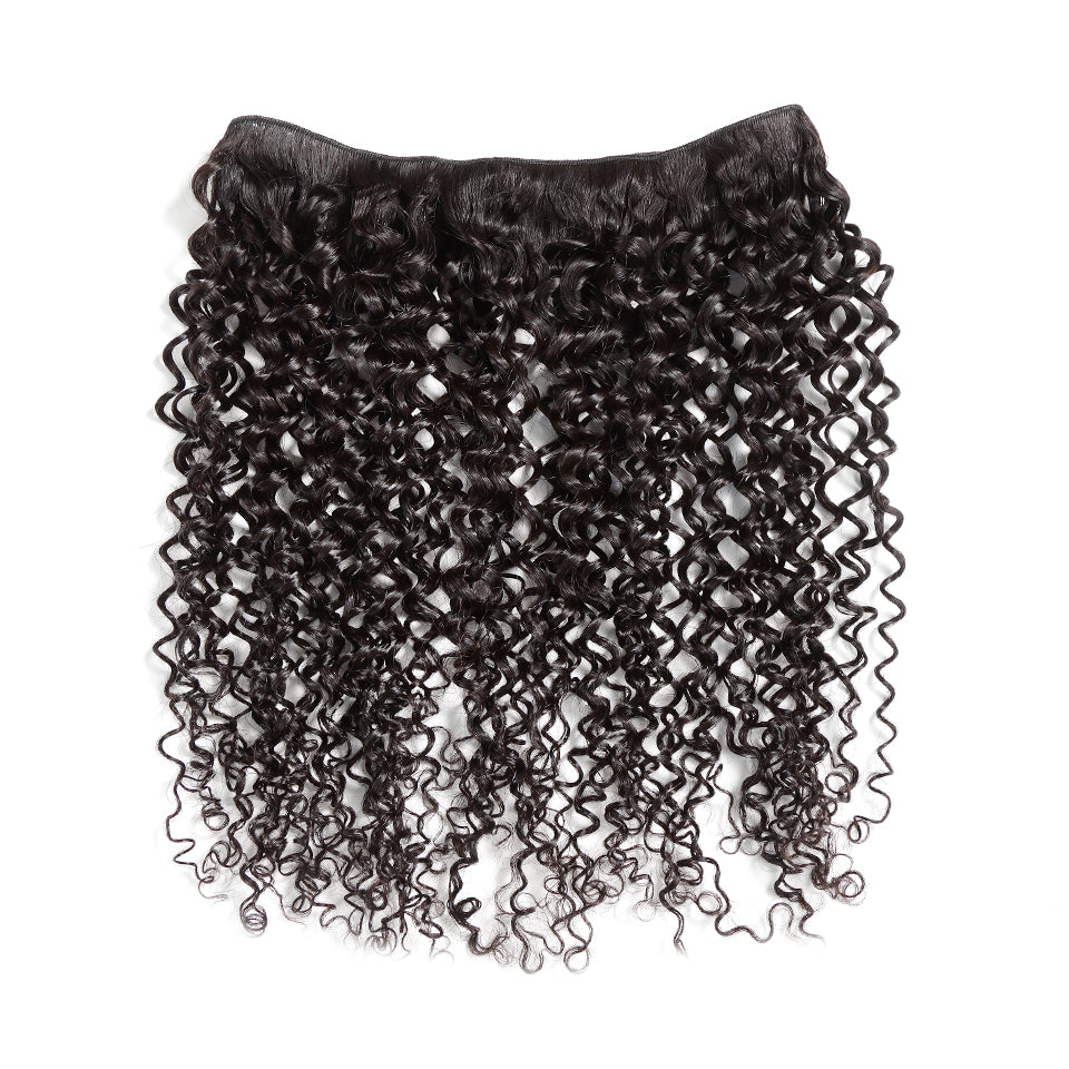 Luvin Brazilian Hair Weave Afro Kinky Curly Human Hair 3 4 Bundles With Lace Closure Bleached Knots Remy Hair Extension