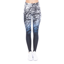 Load image into Gallery viewer, Women Legging Trees Printing Blue Fitness Leggings Fashion High Waist Woman Pants
