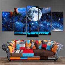 Load image into Gallery viewer, Home Decor HD Printed Paintings Modular Posters 5 Panel Starry Sky Rick And Morty Tableau Wall Art Modern Pictures Canvas
