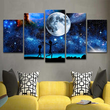 Load image into Gallery viewer, Home Decor HD Printed Paintings Modular Posters 5 Panel Starry Sky Rick And Morty Tableau Wall Art Modern Pictures Canvas
