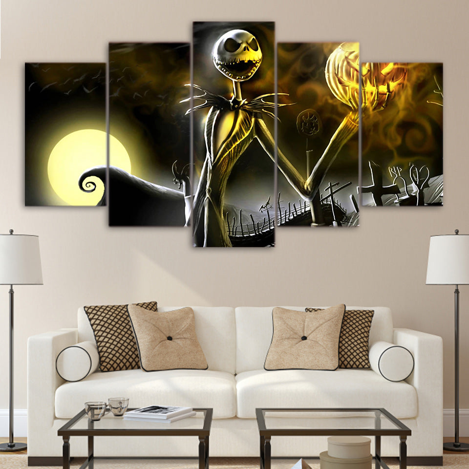 Artsailing HD 5 Piece canvas art painting The Nightmare Before Christmas pictures for living room modern home decor NY-7604B