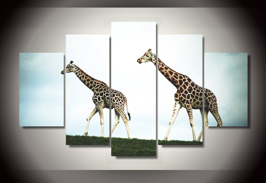 HD Printed double giraffe Group Painting Canvas Print room decor print poster picture canvas Free shipping/bb-488