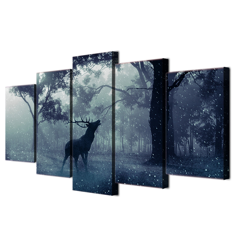 HD Printed Snow animal deer forest Painting Canvas Print room decor print poster picture canvas Free shipping/tt-4187