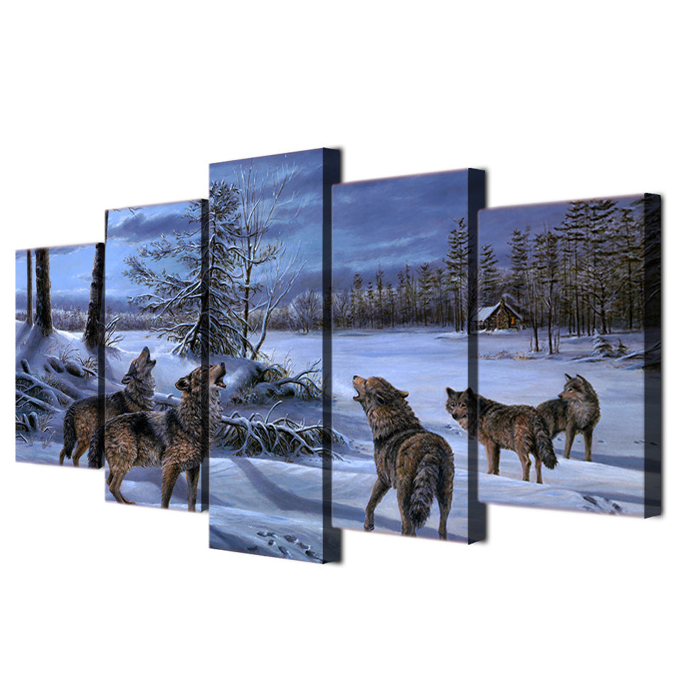 HD Printed Snow wolves Painting Canvas Print room decor print poster picture canvas Free shipping/ff5001