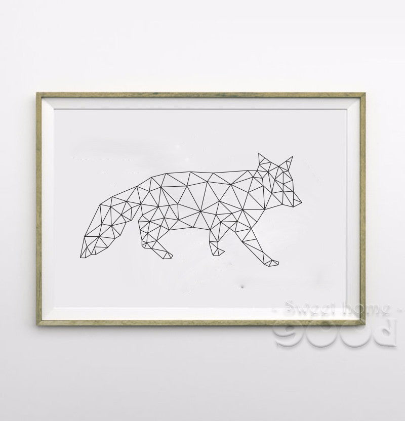 Geometric Fox Canvas Art Print Poster, Wall Pictures for Home Decoration, Wall decor FA221-7
