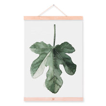 Load image into Gallery viewer, Watercolor Green Plant Leaf Poster A4 Wooden Framed Canvas Painting Modern Nordic Living Room Home Decor Wall Art Picture Scroll
