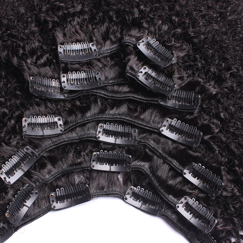 Afro Kinky Curly Hair Clip In Human Hair Extensions 4B 4C 100% Human Natural Hair Clip Ins Brazilian Remy Hair SunnyQueen
