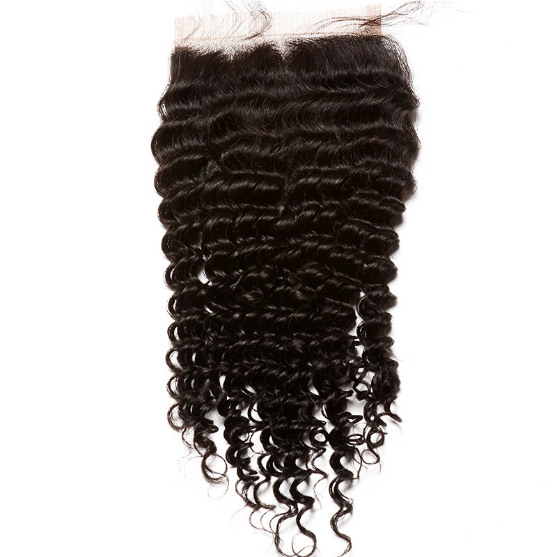 3 Human Hair Bundles With Silk Base Closure Brazilian Kinky Curly Hair Weave Bundles With Closure 4x4 Part Prosa Hair Remy