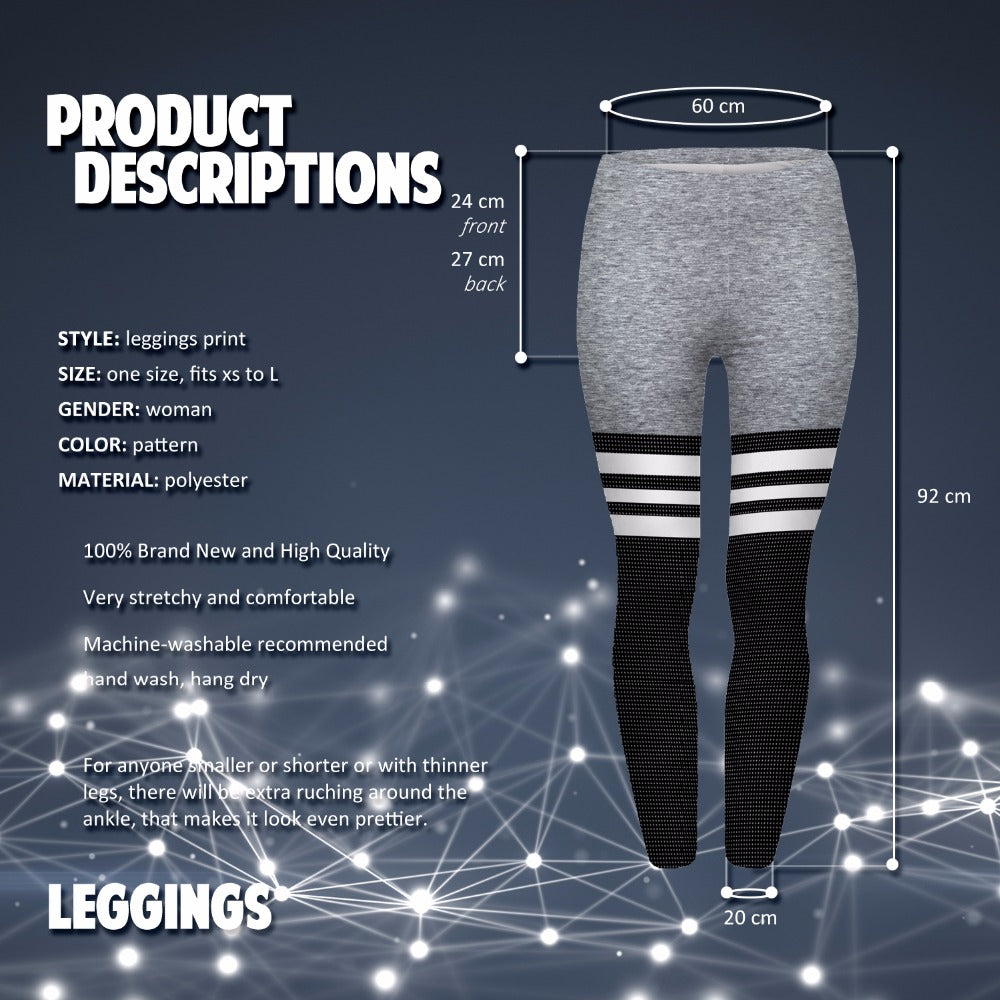 Women Legging Dark Gray Circle Printing Fitness Slim Leggings High Waist Woman Pants
