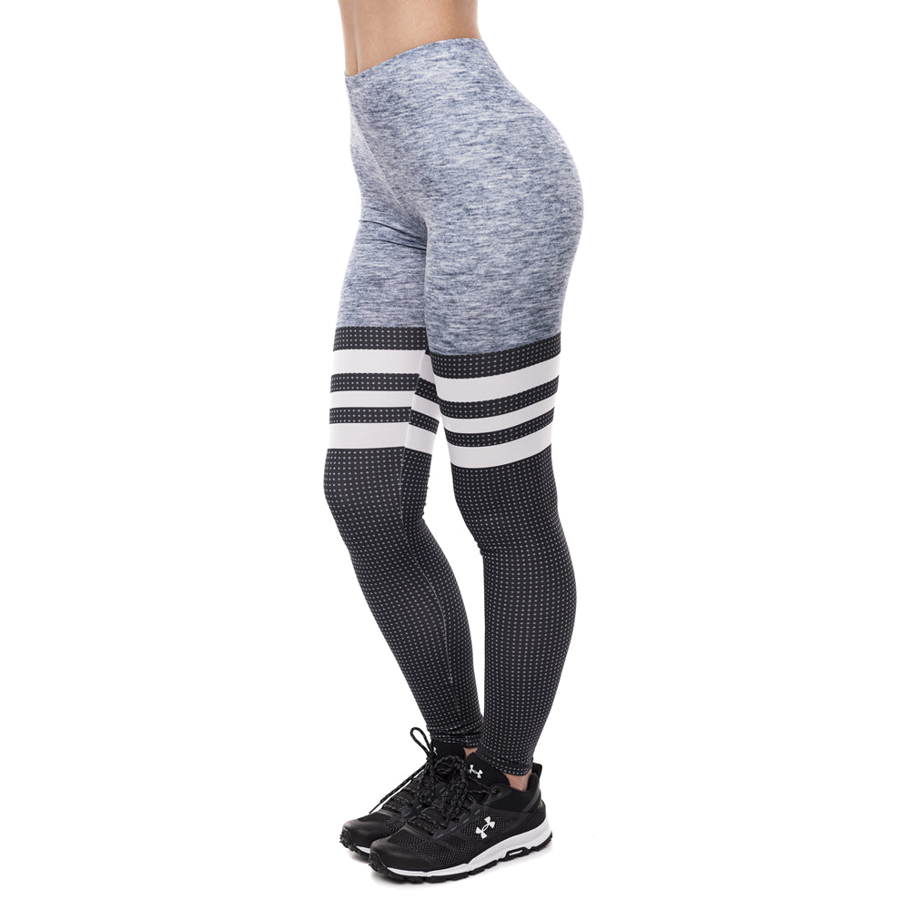 Women Legging Dark Gray Circle Printing Fitness Slim Leggings High Waist Woman Pants