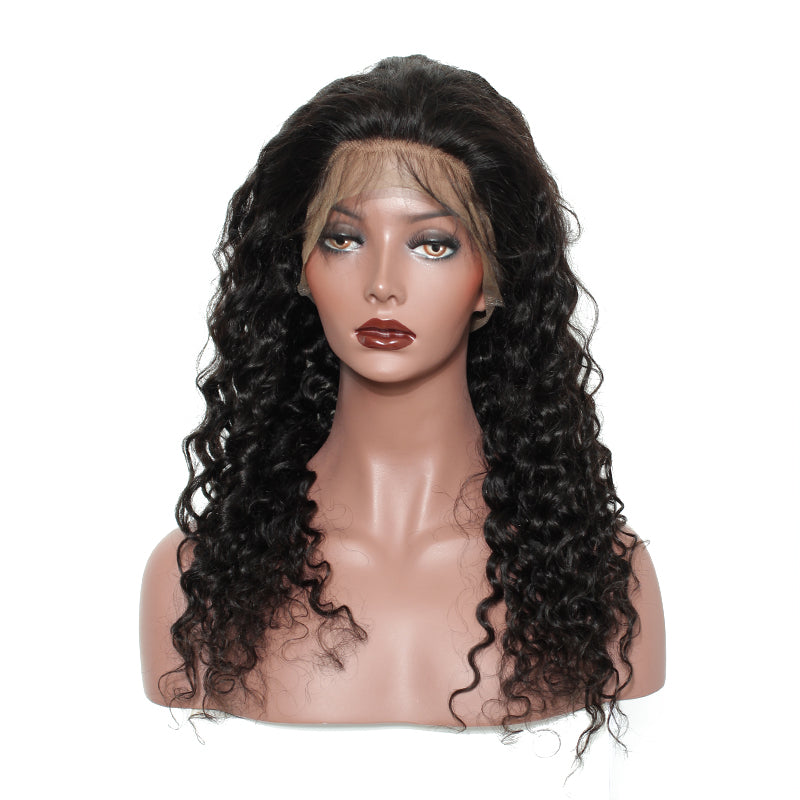Deep Wave 360 Lace Frontal Wig Pre Plucked With Baby Hair 180% Density Brazilian Lace Front Human Hair Wigs Prosa Remy Hair