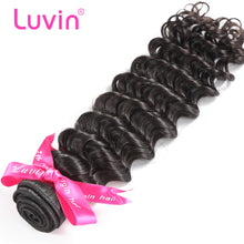 Load image into Gallery viewer, Luvin Malaysian Curly Virgin Hair Extension 100% Human Hair Weave Bundles Unprocessed Hair Weft  Natural Color Deep Wave
