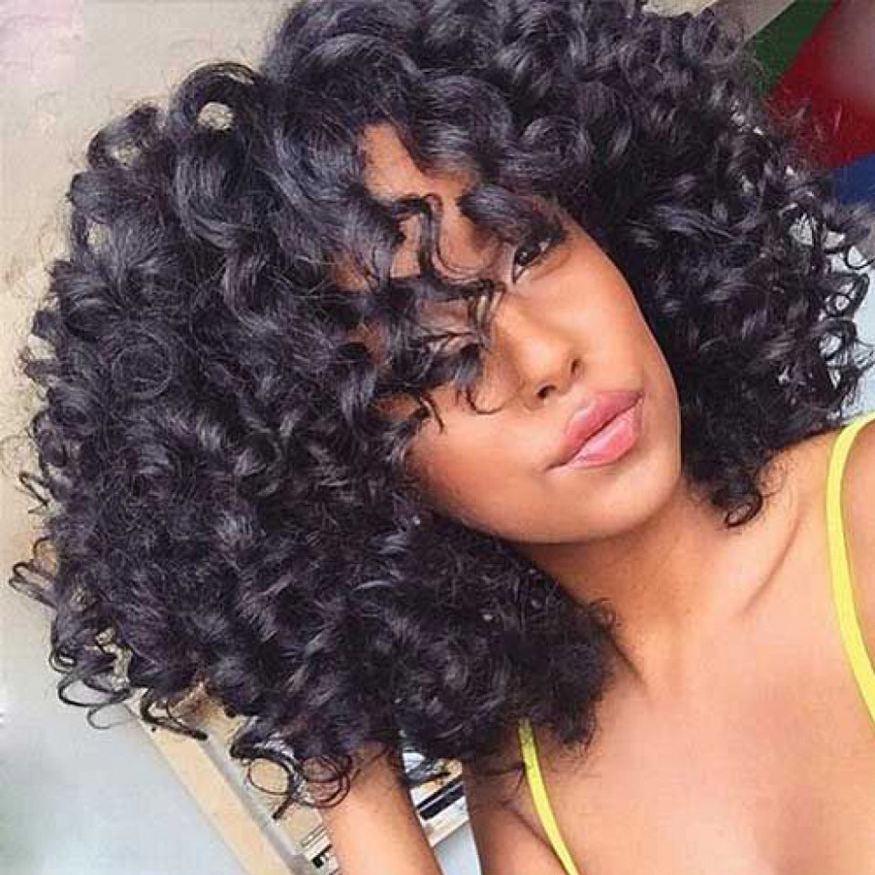 Malaysian Afro Kinky Curly Weave Human Hair Bundles Can Buy 3/4 Bundles Hair Extension BEAUTY LUEEN Non-Remy Hair Weaving