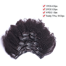 Load image into Gallery viewer, Afro Kinky Curly Hair Clip In Human Hair Extensions 4B 4C 100% Human Natural Hair Clip Ins Brazilian Remy Hair SunnyQueen

