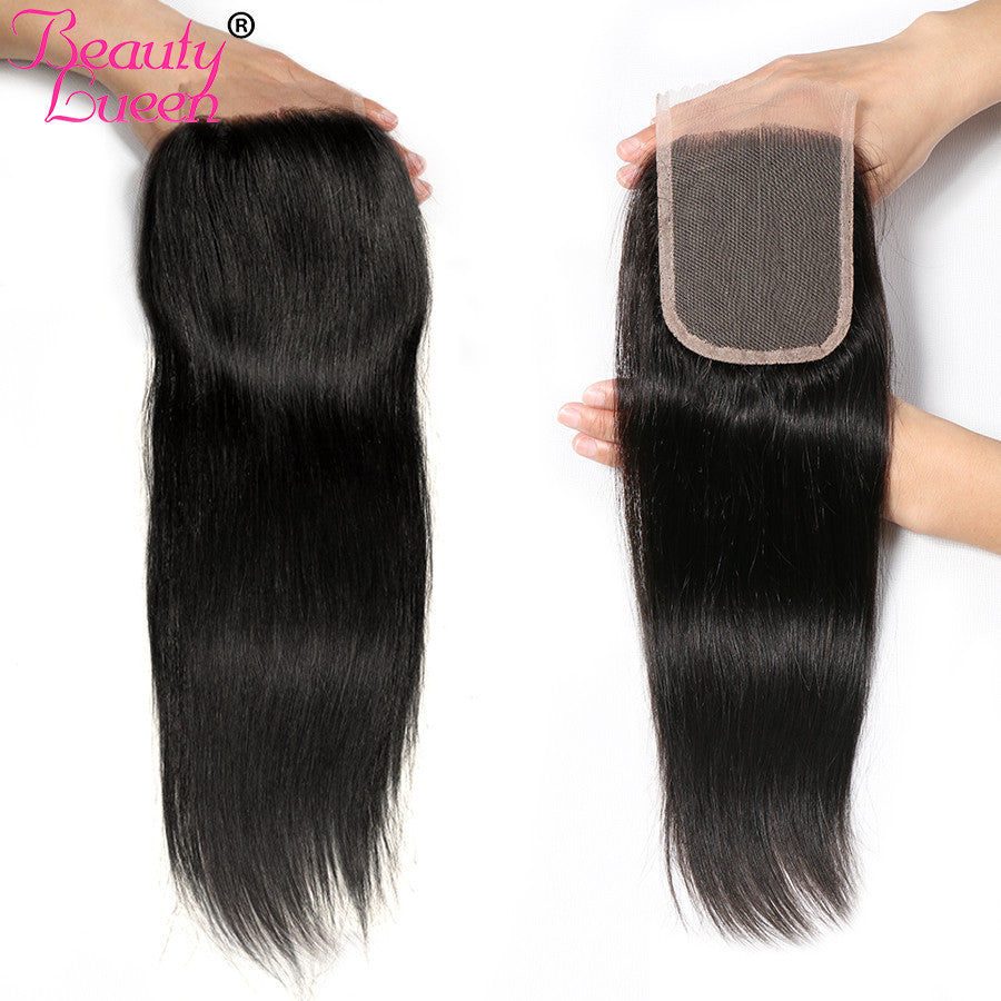 Malaysian Straight Human Hair Bundles With Closure Hair Weave 3 Bundles With Closure 4x4 Free Part Remy Hair Extensions