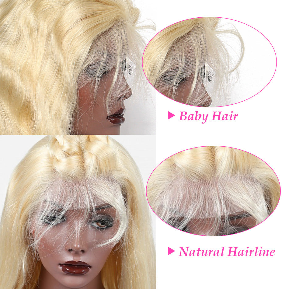 wigs for women 613 blonde lace frontal wig pre plucked with baby hair Straight Brazilian Human Hair Bob Lace Front Wigs
