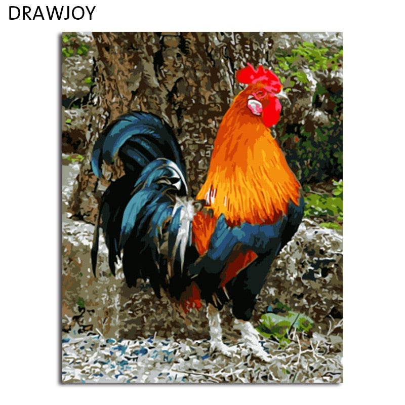 DRAWJOY Framed Picture Painting & Calligraphy Of Loely Animals DIY Painting By Numbers Coloring By Numbers Home Decor