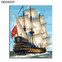 Load image into Gallery viewer, DRAWJOY Framed Home Decor Picture Painting By Numbers Seascape DIY Canvas Oil Painting Wall Art For Living Room Picture
