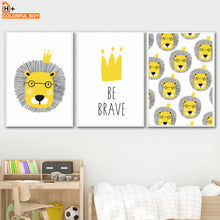 Load image into Gallery viewer, Lion Crown Heart Quote Wall Art Canvas Painting Nordic Posters And Prints Animals

