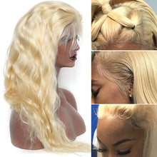 Load image into Gallery viewer, Luvin wigs for women 613 blonde lace frontal wig pre plucked with baby hair Body Wave Brazilian 100% Human Hair Lace Front Wigs
