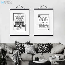 Load image into Gallery viewer, Black White Typography Motivational Quotes Wooden Framed Poster Nordic Wall Art Print Picture Home Decor Canvas Painting Scroll
