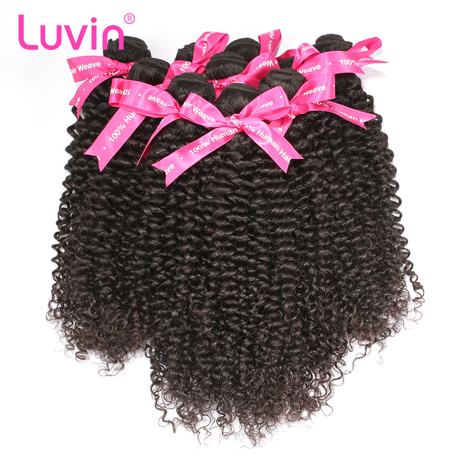 Luvin Hair Products Brazilian Curly  Hair Weft  10 Bundles 100% Unprocessed  Human Virgin Hair Free Shipping