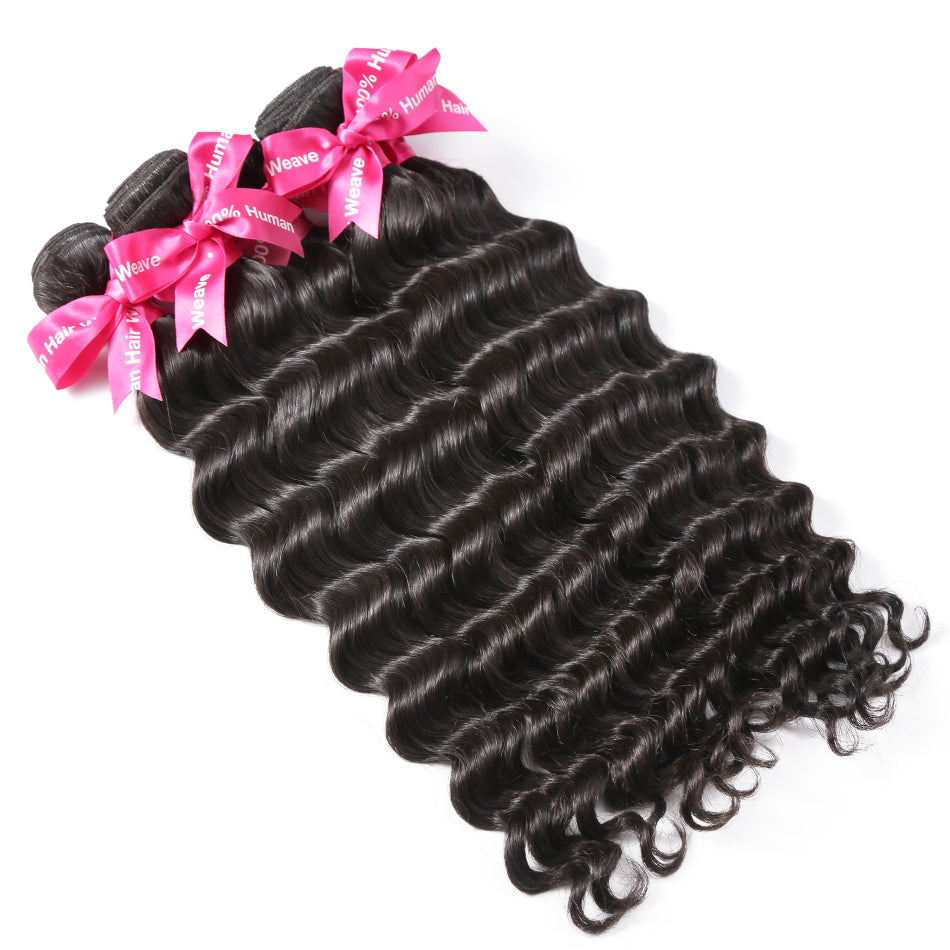 Luvin Brazilian Virgin Hair Loose Deeep Wave 3 Pcs/Lots 100% Unprocessed Human Hair Bundles Weaves Soft Hair Free Shipping