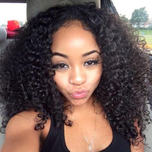 Load image into Gallery viewer, 150% Density Lace Frontal Wig Pre Plucked With Baby Hair Peruvian Remy Curly Human Hair Lace Front Wig For Women Beauty Lueen
