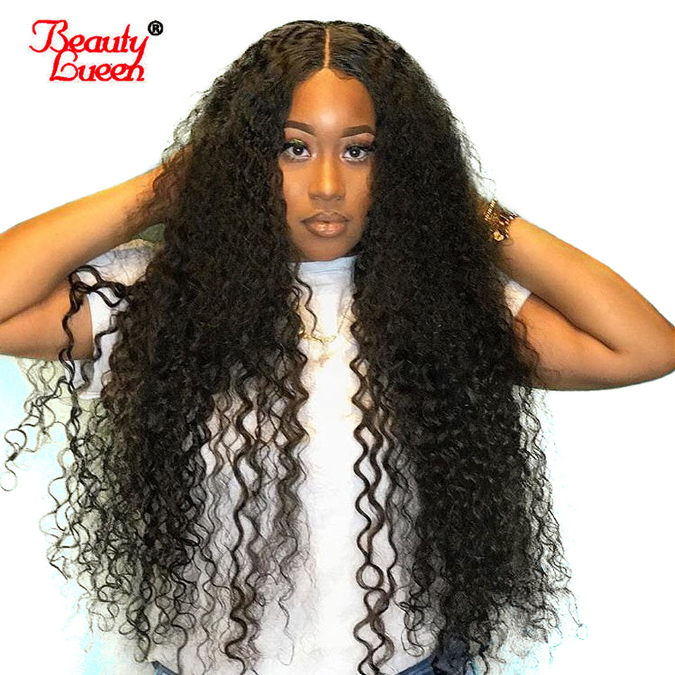 Pre Plucked Lace Frontal Wigs 150% Density Peruvian Deep Wave Lace Front Human Hair Wigs For Black Women Remy Hair Beauty Lueen