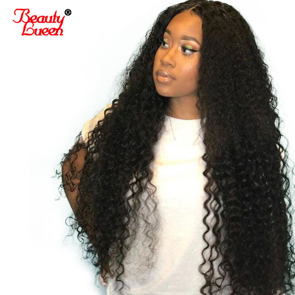 Pre Plucked Lace Frontal Wigs 150% Density Peruvian Deep Wave Lace Front Human Hair Wigs For Black Women Remy Hair Beauty Lueen
