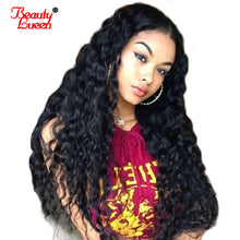 Load image into Gallery viewer, Pre Plucked Lace Frontal Wigs 150% Density Peruvian Deep Wave Lace Front Human Hair Wigs For Black Women Remy Hair Beauty Lueen
