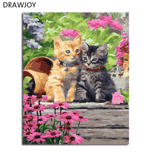 DRAWJOY Framed Oil Paint DIY Painting By Numbers Coloring By Numbers Bird and Flower Home Decoration 40*50cm