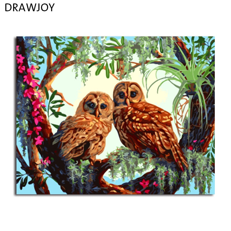DRAWJOY Framed Picture Painting & Calligraphy Of Animal DIY Painting By Numbers Coloring By Numbers 40*50cm