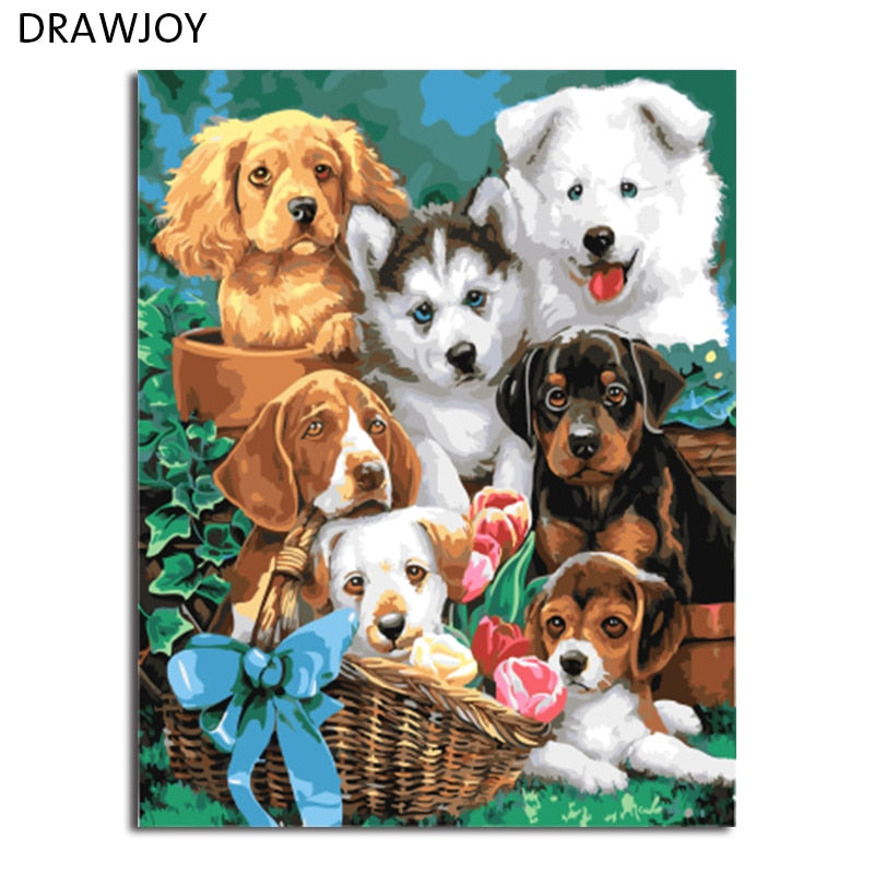 DRAWJOY Framed Picture Painting & Calligraphy Of Animals DIY Painting By Numbers Coloring By Numbers Home Decor
