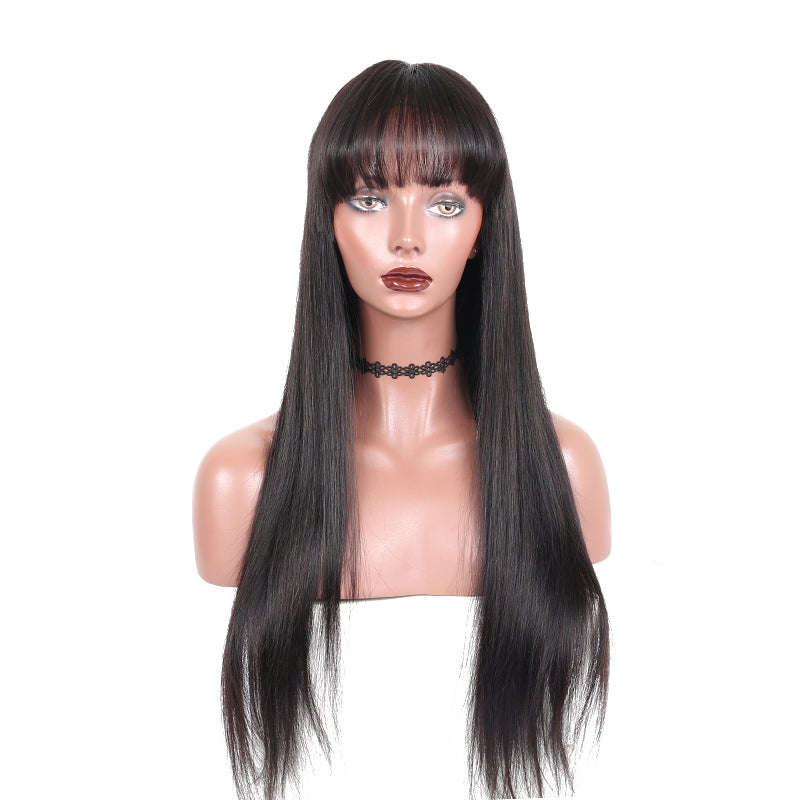 360 lace Frontal Wig Pre Plucked With Baby Hair Straight Brazilian Lace Front Human Hair Wigs With Bangs For Women  Prosa Remy