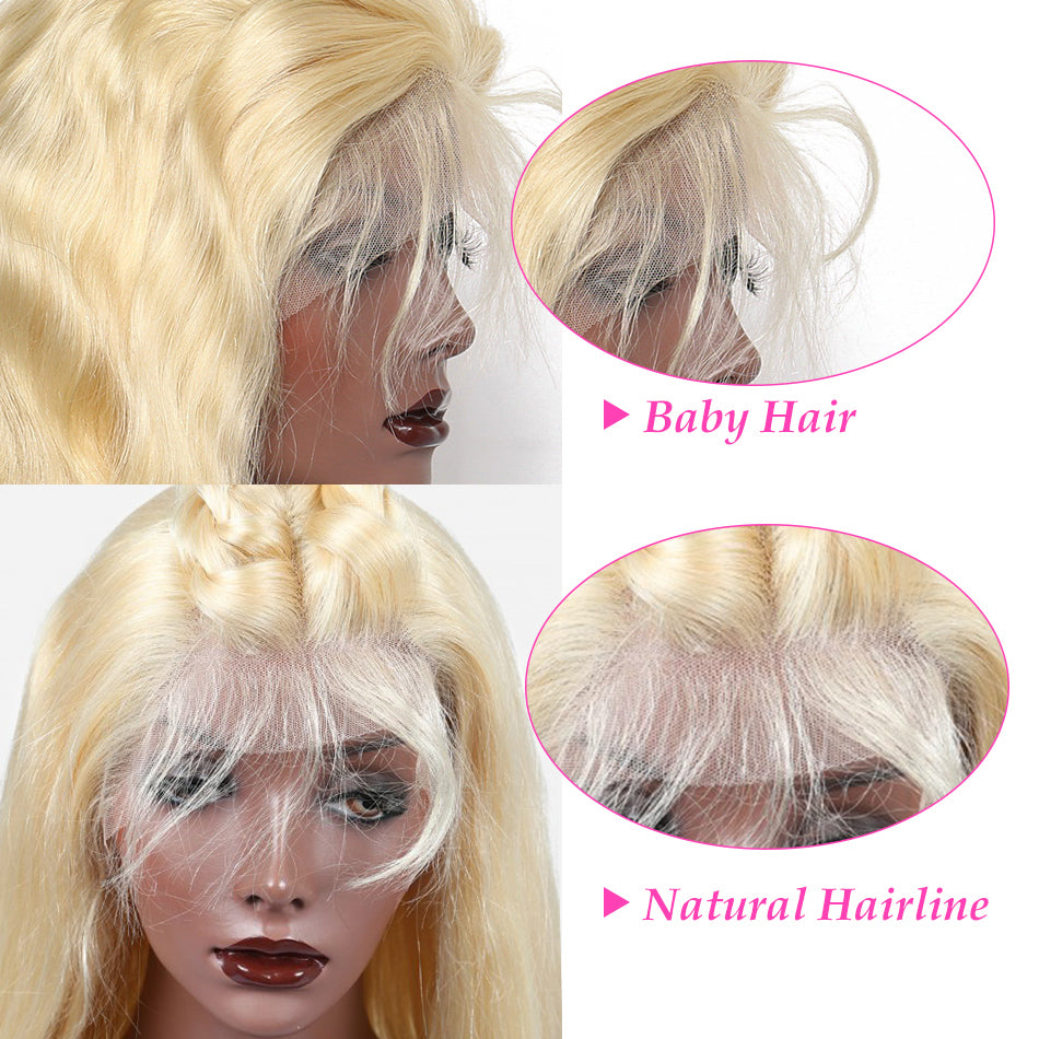 Luvin wigs for women 613 blonde lace frontal wig pre plucked with baby hair Body Wave Brazilian 100% Human Hair Lace Front Wigs