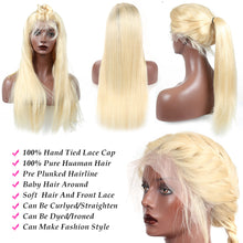 Load image into Gallery viewer, wigs for women 613 blonde lace frontal wig pre plucked with baby hair Straight Brazilian Human Hair Bob Lace Front Wigs
