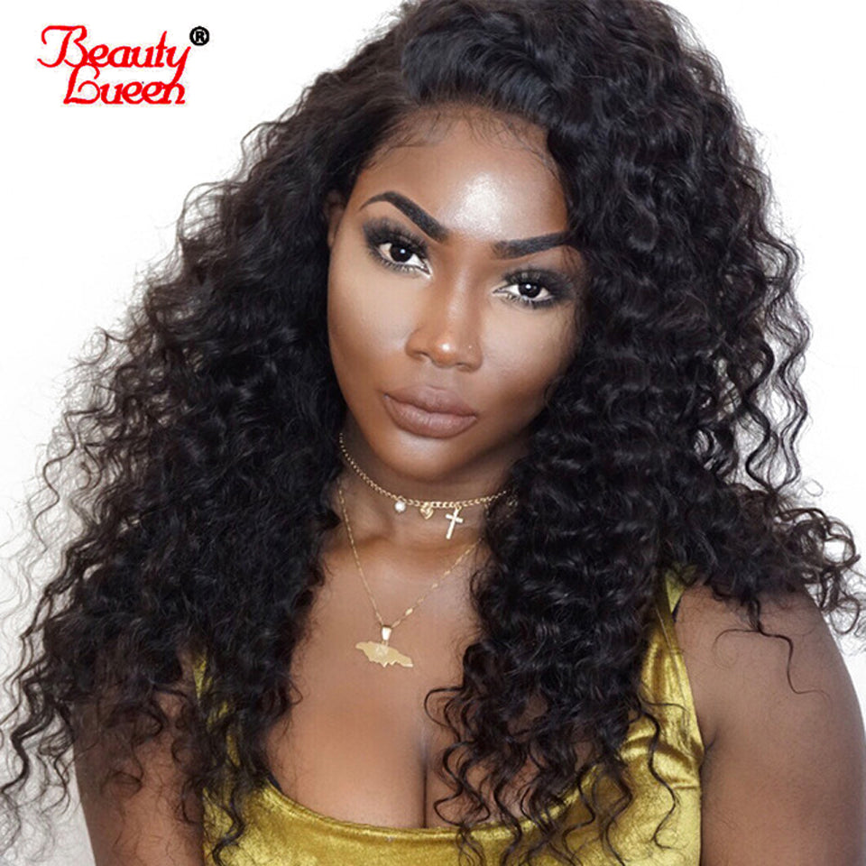 Deep Wave 360 Lace Frontal Wig Pre Plucked With Baby Hair 150% Density Peruvian Lace Front Human Hair Wigs For Women Remy Hair