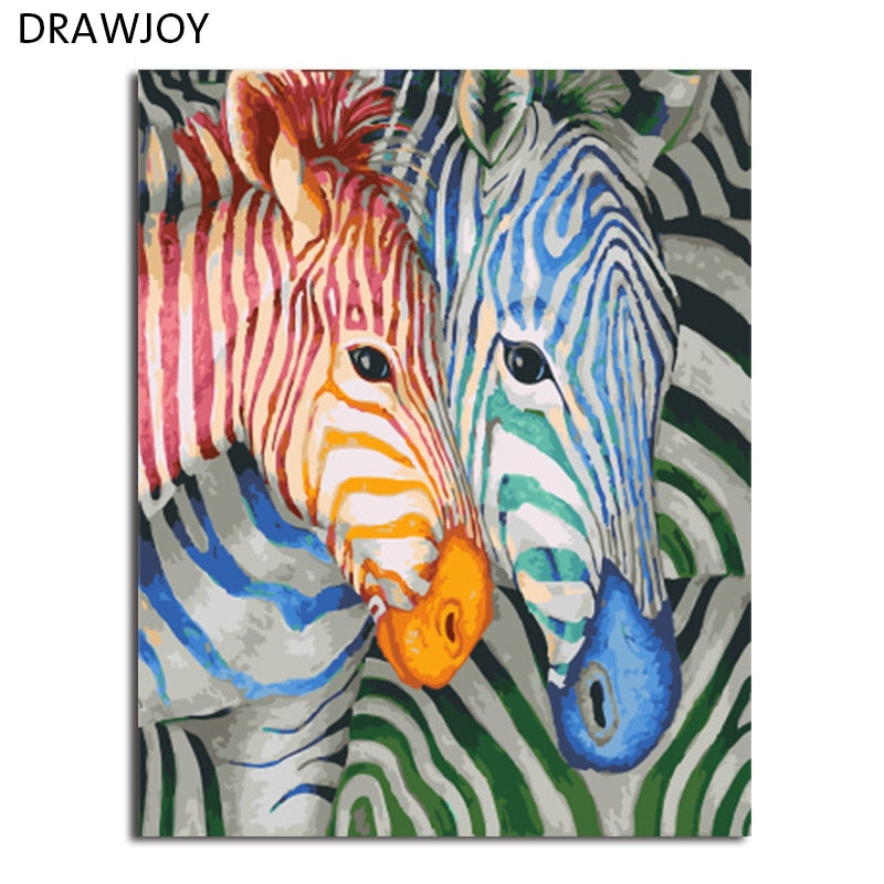 DRAWJOY Framed Picture Painting & Calligraphy Of Colorful Animal DIY Painting By Numbers Coloring By Numbers