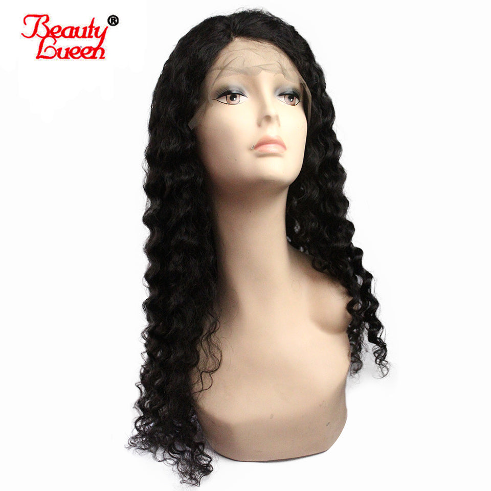 Deep wave Lace Frontal Wigs 150% Density Pre Plucked Lace Front Wigs For Women Hair Wig Malaysia Remy Human Hair Beauty Lueen
