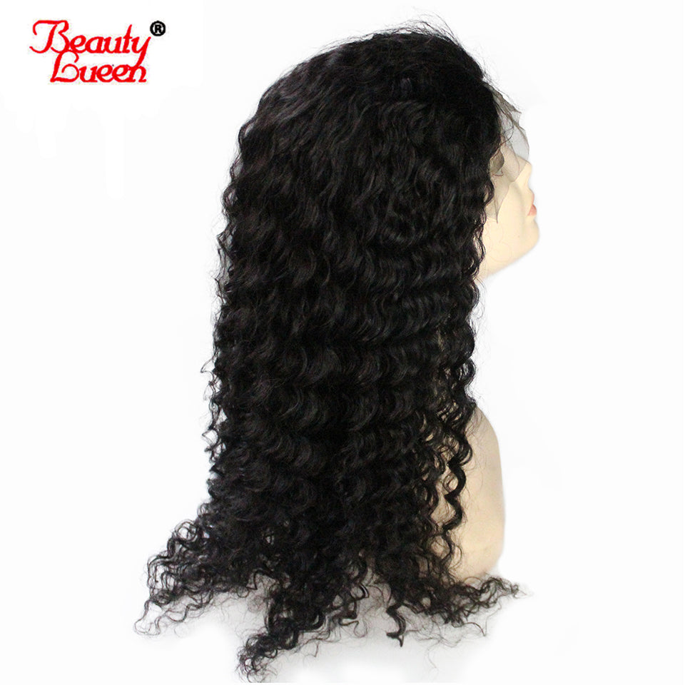 Deep wave Lace Frontal Wigs 150% Density Pre Plucked Lace Front Wigs For Women Hair Wig Malaysia Remy Human Hair Beauty Lueen