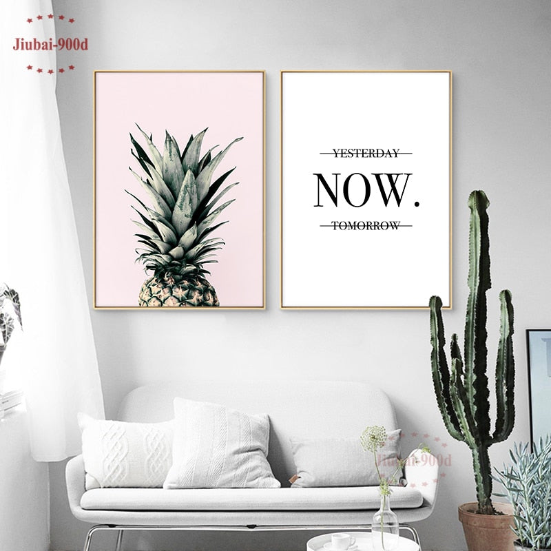 Canvas Painting Pineapple Wall Pictures For Living Room Nordic Poster