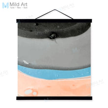 Load image into Gallery viewer, Watercolor Abstract Black Pink Geomatric Wooden Framed Canvas Painting Nordic Wall Art Pictures Home Decor Poster Hanger Scroll
