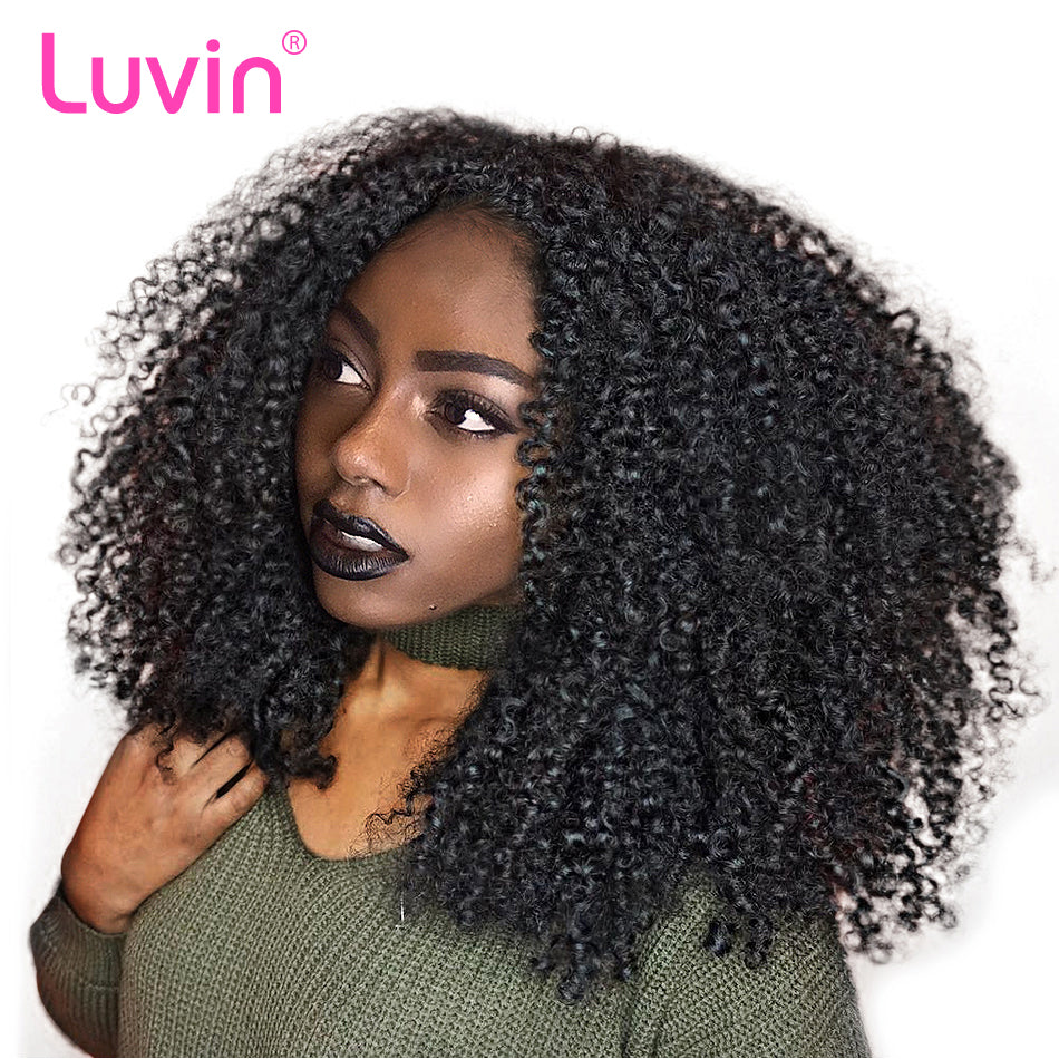 Luvin Bob Lace Front Human Hair Wigs Kinky Curly Brazilian Remy Hair Wigs For Black Women With Baby Hair Lace Frontal Wig