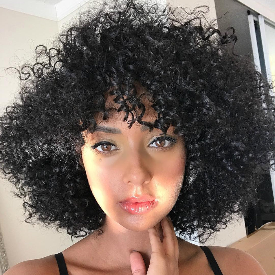 Luvin Bob Lace Front Human Hair Wigs Kinky Curly Brazilian Remy Hair Wigs For Black Women With Baby Hair Lace Frontal Wig